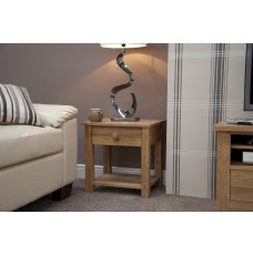 Torino Contemporary Oak Lamp Table